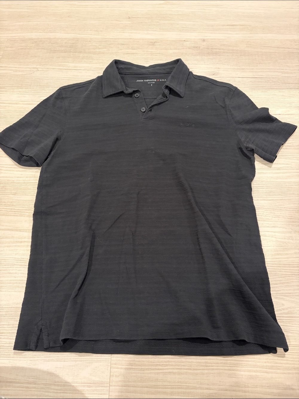 John Varvatos Black Short-Sleeve Polo